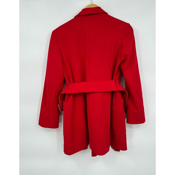 Zara Red Single Button Belted Blazer Jacket Women's Size Small Classy Business - Picture 7 of 8